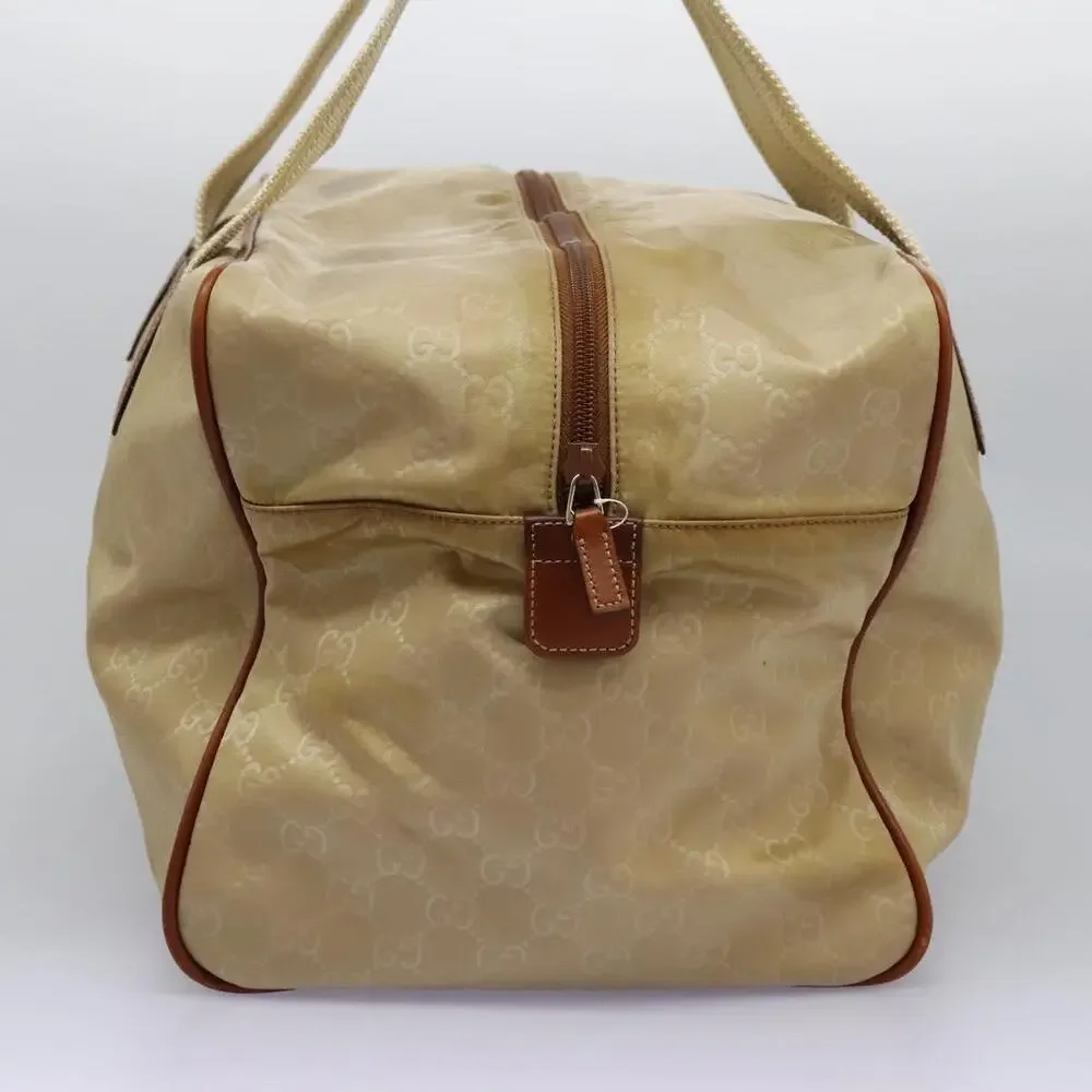 GUCCI GG Canvas Boston Bag Nylon Beige